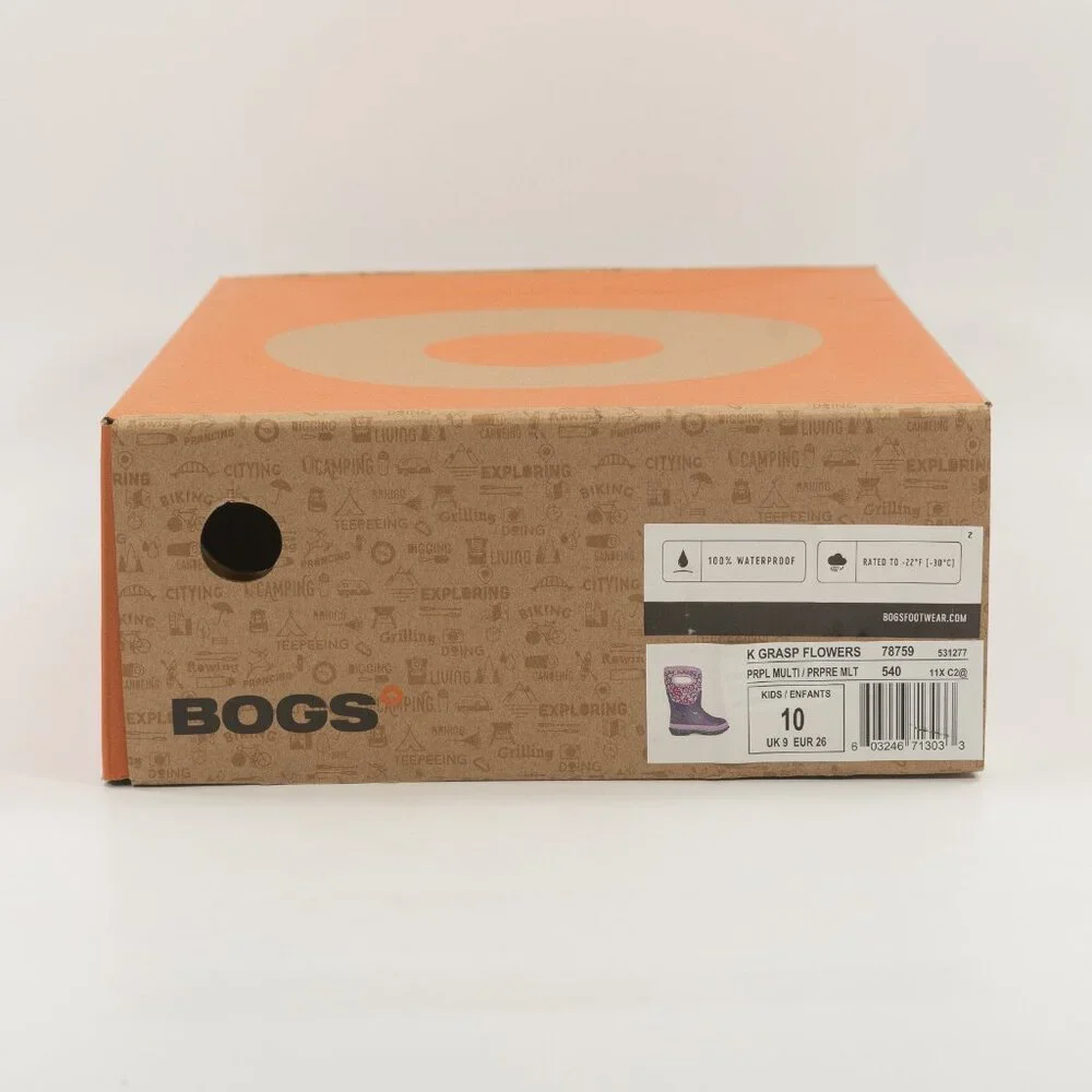 Bogs Grasp Flowers 'Purple Multi' Boots 78759-540 Multi-Size
